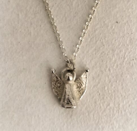COLGANTE ANGELITOS S MARTILLADO CADENA 40/45/50 CM  PLATA 925