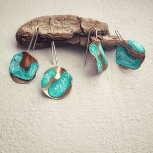 PENDIENTES "PATINA 22" EN COBRE OXIDADO Y PLATA 925