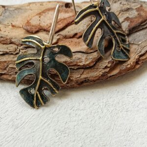 PENDIENTES MONSTERA NEGRO