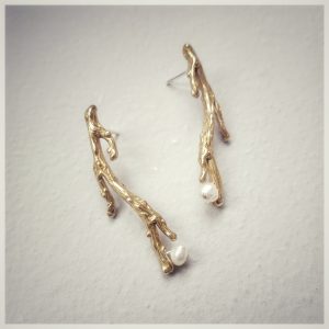 Pendientes Coral con Perla