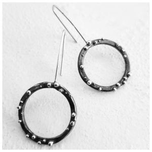 Pendientes Circulos Largos oxidado