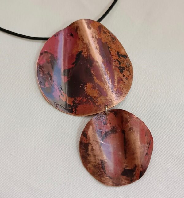 COLGANTE DOBLE EN COBRE Y PLATA 925
