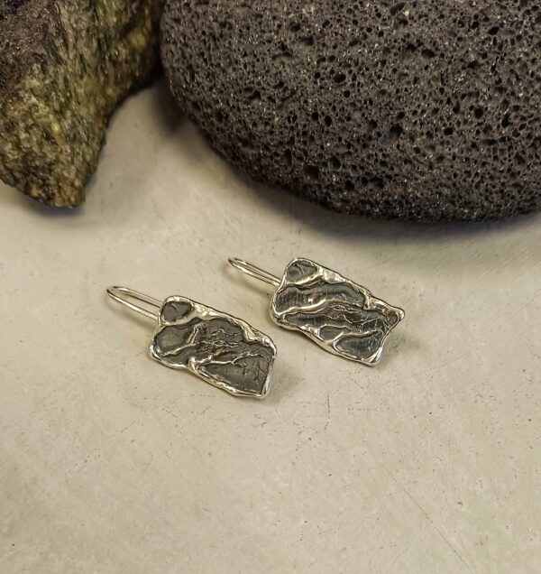 PENDIENTES LARGOS  "LAVA" EN PLATA 925 - Imagen 2