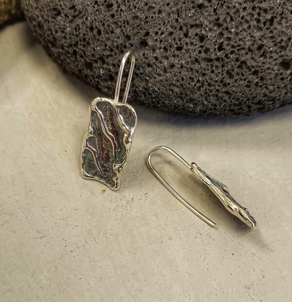 PENDIENTES LARGOS  "LAVA" EN PLATA 925 - Imagen 3