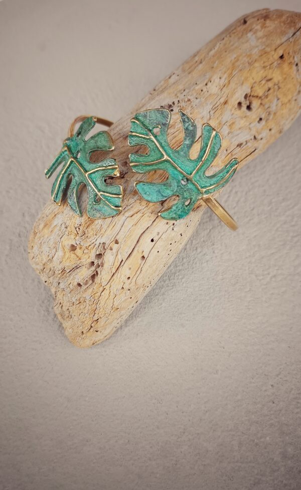 PULSERA RIGIDA MONSTERA AZUL