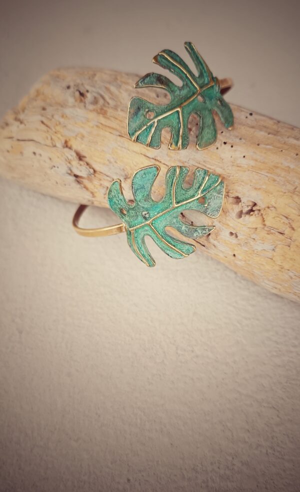 PULSERA RIGIDA MONSTERA AZUL - Imagen 2