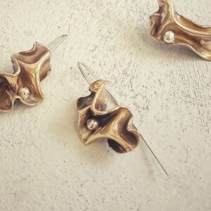 PENDIENTES "TELA" EN BRONCE Y PLATA 925