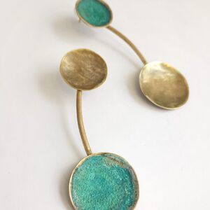 PENDIENTES "ECLIPSE" BOTÓN VERDE